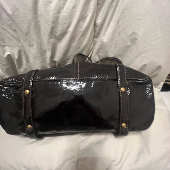 Rare Coach Dark Brown and Black Leather Shoulder Bag in great condition - Picture 7 of 11